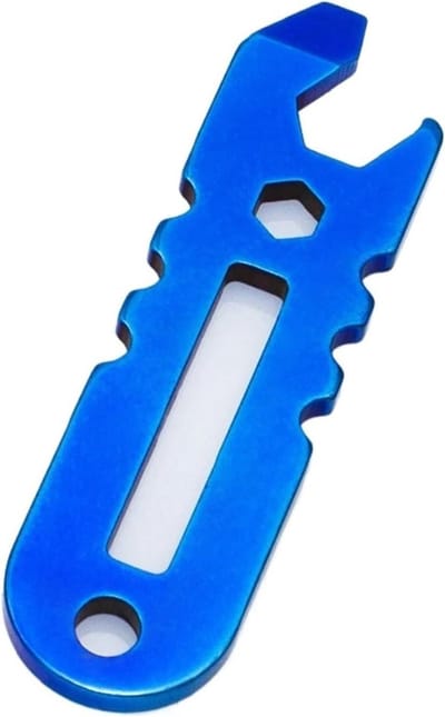 Flessenopener Kurkentrekker - Multitool Blikopener - Flessen Openen - Vleugelontwerp Roestvrij Staal - 65x18x3.5mm - Blauw Titanium