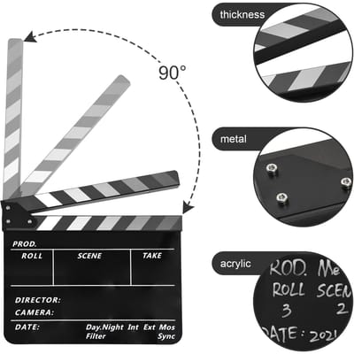 Acryl Clapperboard Film Clapperboard Filmregisseur's Slate Cut Actiescène Clapper Board Film Slate Whiteboard Type 1
