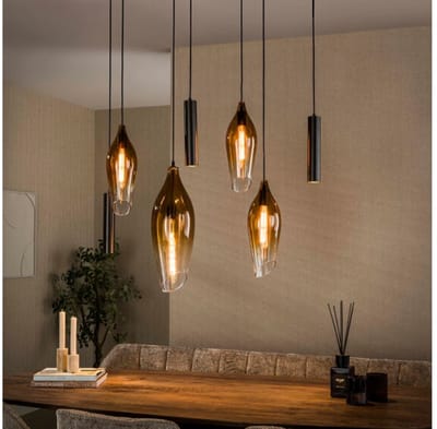 Hanglamp Cocoon Pendel 7 Lampen - Shaded - Hotel chique design - 105x30x150 cm