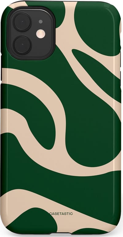 Casetastic hoesje geschikt voor Apple iPhone 11 - Dubbellaagse bescherming - Groen Bos en Zand Duinen - Fashion Case - Donkergroen Zand