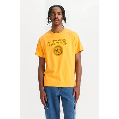 Levi's Ss Relaxed Fit Tee Varsity Logo Patch Au Maat: M | T-shirts met Print Outlet | Heren | Oranje