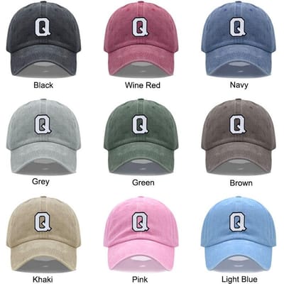 Initialen A-Z Borduur Baseballpet Voor Mannen Vrouwen Hoge Kwaliteit Gewassen Katoen Dad Hats Team Sport Vizieren Snapback Petten Navy Hat gray
