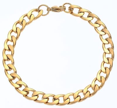 Cuban Link Heren Armband - Goud Kleurig - 5mm - Staal - Schakelarmband - Armbanden - Papa Cadeau Voor Mannen - Vaderdag