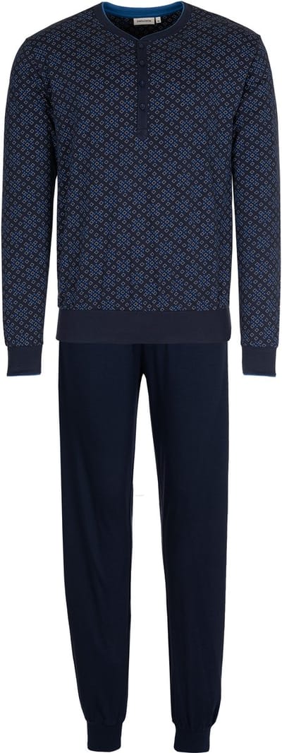 Pastunette Pyjamaset - Katoen - Donkerblauw - Knoopsluiting - Maat XXL