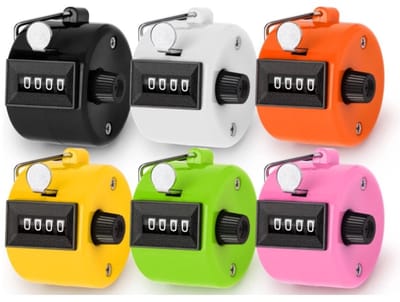 4-Digit Handteller - Mechanische Telker van ABS Plastic - Handbediening, Resetfunctie - Voor Golf, Hardlopen, Telliedjes - Sporters, Docenten, Kantoormedewerkers - Handteller - Meerkleuren - 14x8x3 cm - 1 Stuk