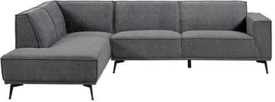 Tower Living - Leeds hoekbank + ottoman links city - blauw/zwart