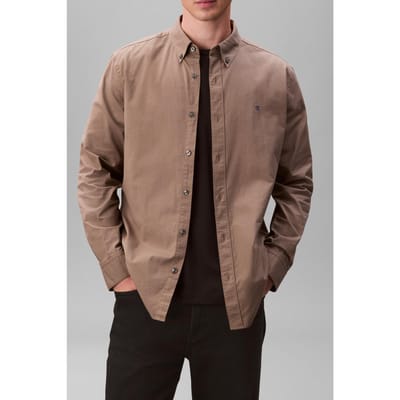 Calvin Klein Ls Solid Oxford Classic Shirt Seagrass Size: S | Casual Shirts Outlet | Heren | Grijs