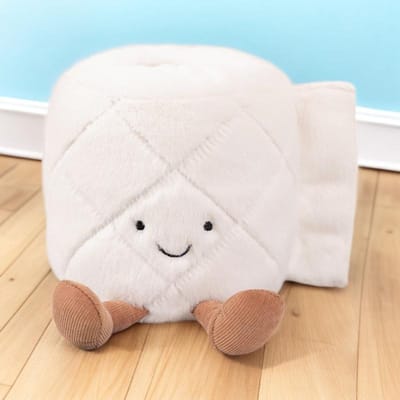 Grappig Realistisch Toiletpapier Pluche Speelgoed Toilet Ontstopper Poep Ontwerp Voor Jongens Meisjes Kinderen Humoristisch Prank Cadeau Nieuwigheid Gag Cadeau Id white