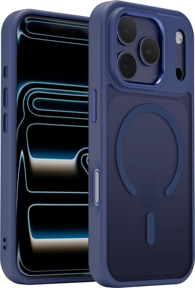 Hoesje Geschikt voor iPhone 17 Pro Max/18 Pro Max - Donker blauw - Geschikt voor MagSafe – Slank, Sterk en Shock proof