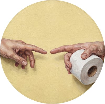Badmat rond 70x70 cm - Antislip - Klassiek - Kunst - Humor - Badmatten voor badkamer - Badkamermat - Douchemat - Ronde badkamer mat