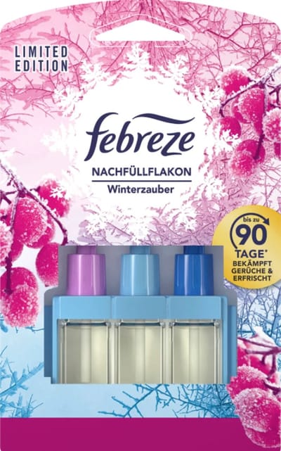 Febreze 3Volution Navulling - Winterse magie - Limited Edition - 20 ml - Navulverpakking - 3 afwisselende geuren - Gaat tot 90 Dagen mee