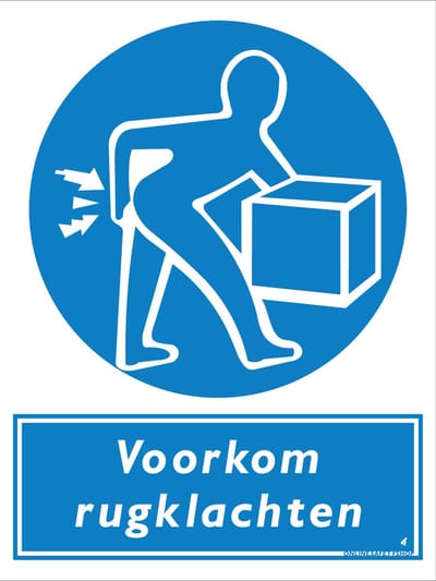 Voorkom rugklachten bord - Forex - 30 x 40 cm