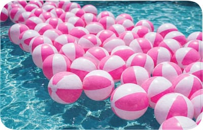 WC mat 80x50 cm - Antislip - Strandballen - Roze - Water - Toiletmat - Vloermat - Douchemat - Toilet tapijt - Toiletmatten