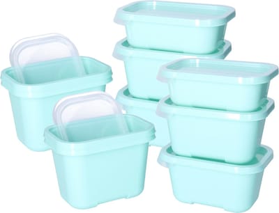 Juypal Vershoudbakjes nestbaar - 2x - 5 delig - BPA vrij - meal prep - diverse maten - mintgroen - luchtdicht - herbruikbaar