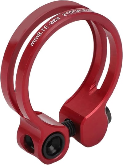 Fietszadelpenklem Aluminium - Zadelklem Fiets - Zadelhoogte Aanpassen - Hol Lichtgewicht Ontwerp - 318 Mm - Rood