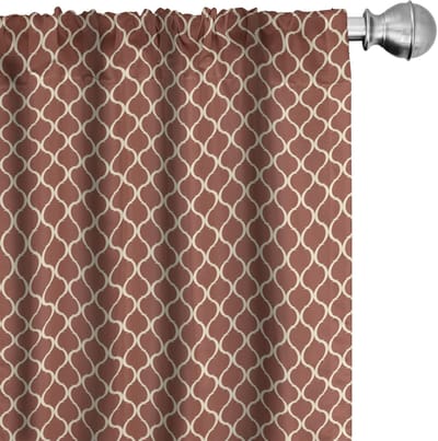 ABAKUHAUS Gordijnen – Geometrisch – 2x75x175 cm – Donker Oranje Bruin
