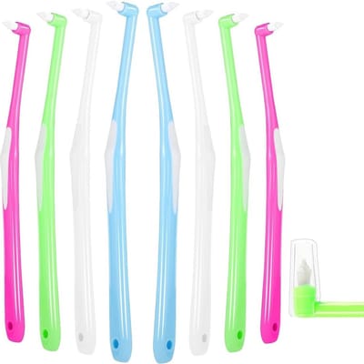 Set van 8 Interdentale Tandenborstels in Diverse Kleuren - Zachte, Slanke Borstels voor Orthodontische Beugels en Gedetailleerde Tandreiniging