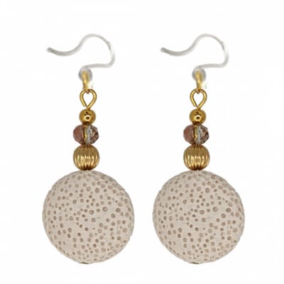 Allergievrije oorhangers Behati Lava Goudkleurig creme