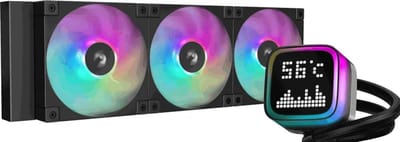 DeepCool LP360 - Vloeistofkoelsysteem processor Afmeting radiator: 360mm - voor Intel LGA: 1851, 1700, 1200, 115x - AMD AM5, AM4 - 3x 120mm FDB ARGB Fans - 4-pins - zwart