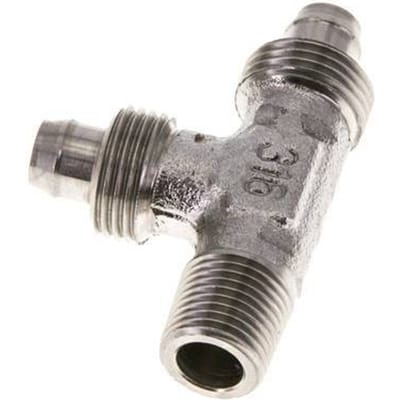 8x6 & R1/8'' RVS 1.4305 T-Opsteekkoppeling Buitendraad