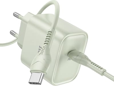Hoco 25W Type C Snellader & Kabel - Groen - USB-C naar USB-C Kabel (2 Meter) & Stekker - Snelle Oplader Geschikt voor telefoon en tablet