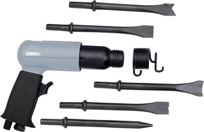 Beitelhamer set - Pneumatische hamer - Tegels verwijderen - Inclusief 5 beitels - 4500 slagen/min - Grijs