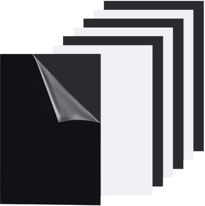 Dailygoods- ABS-kunststof Platen - 6 Vellen Zwart/Wit - 19,9 cm x 30,1 cm - 0,5 mm Dik - UV-bestendig - Waterdicht - Geschikt voor Ambacht en Fotografie - Kunststoffolie