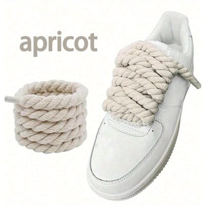 1 paar Ronde Touwveters Voor Canvas Schoenen, Skateschoenen, Sneakers Decoratie white