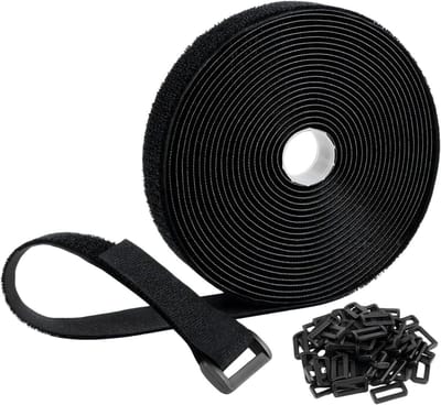 Herbruikbare Nylon Riem - Organisatieband - Spullen Bundelen - Verstelbare Gesp - 5 meter - Zwart