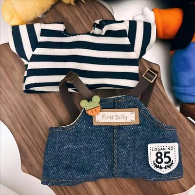 Labubu Lente Riem Broek Set Schattige Poppenkleding Vervanging Stijlvolle Outfit Accessoires Mini Kleding Decoratie