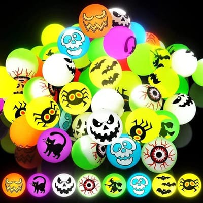 10 stuks Halloween Lichtgevend in het Donker Stuiterballen Speelgoed Kinderen Trick or Treat Cadeau Goodie Bag Vulling Halloween Feestartikelen Levering white