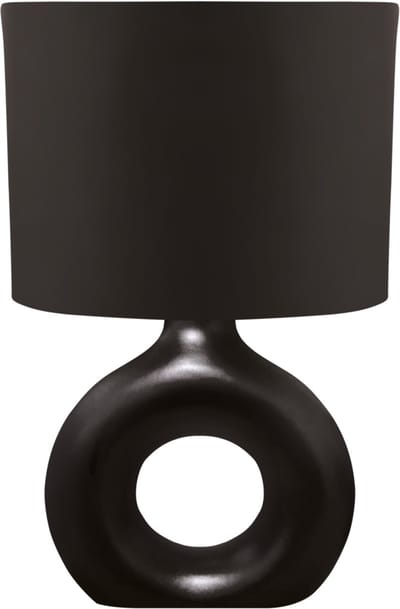 GOLF - Tafellamp - Nachtlamp - Textiel - Keramiek - Zwart - E14 Fitting
