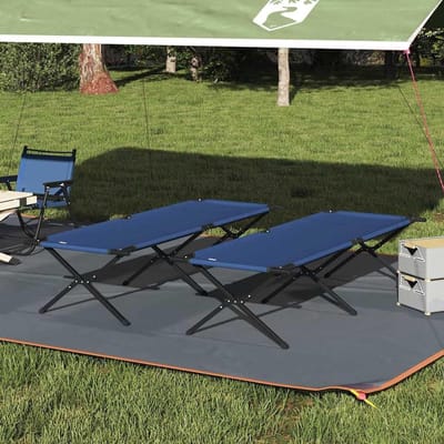 Vouwbed Camping - Veldbed Opvouwbaar - Outdoor Overnachten - Inclusief Opbergtas - 210 x 80 cm - Blauw