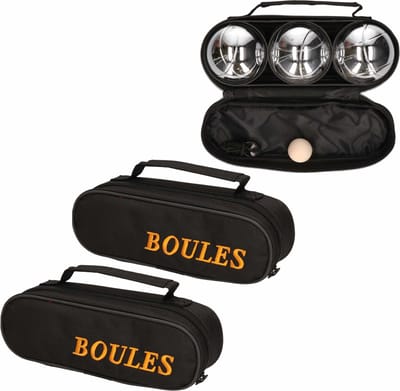 Jeu de boules set 15-delig - 9x ballen met kleine houten balletjes in draagtas