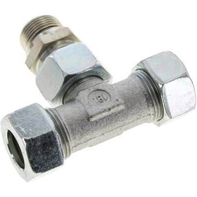 22L & G3/4'' Verzinkt Stalen T-stuk Snijringkoppeling Buitendraad 160bar Verstelbaar ISO 8434-1
