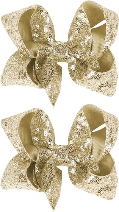 Gouden Haarstrikken - 2 Stuks Pailletten Haaraccessoires voor Meisjes en Vrouwen