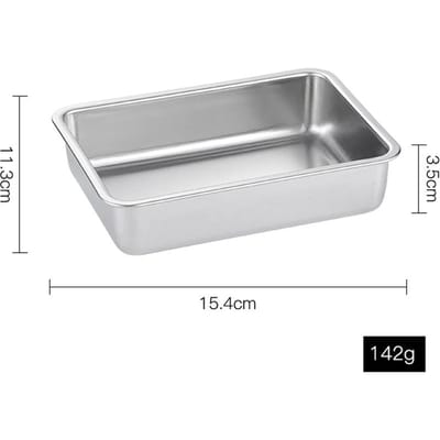 304 Vierkant Bord met Dubbele Oren Goudkleurig Roestvrij Staal Gebakken Kip Bord Restaurant Creatieve Snack Snoep Fruit Goud Serveerblad gray