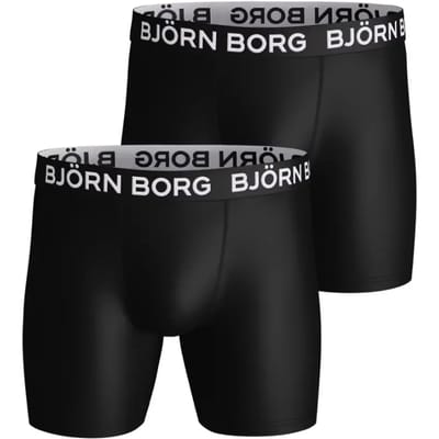 Björn Borg Performance boxers - microfiber heren boxers lange pijpen (2-pack) - zwart