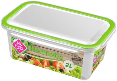 Hega Hogar Vershoudbakje 2 liter - 3x - transparant - kunststof - 24 x 15 x 10 cm - Luchtdicht afgesloten