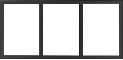 Vente-unique Bovenraam werkplaats van gepoedercoat aluminium - L83 x H40 cm - Zwart - BAYVIEW