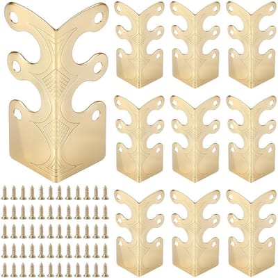 Allecto - Metalen Hoekbeschermers - Decoratieve Meubelbescherming - Goudkleurig - Hoekbescherming voor meubels - Bescherming van hoeken - Geschikt ...