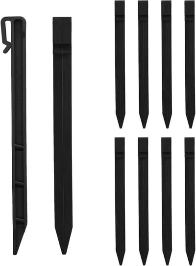 Grondverankeringspalen - Tuinharingen - Tuinranden Bevestigen - Sterk PP Kunststof - 247 cm Lengte - Zwart
