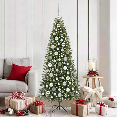 vidaXL Kerstbal Set 120 st 300 LED's Warmwit Ø 6 cm