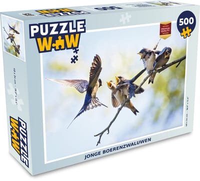 Puzzel Jonge boerenzwaluwen - Legpuzzel - Puzzel 500 stukjes