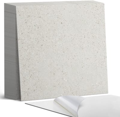 Coloray Plaktegels - Een steen met deeltjes Zelfklevende Tegels - 20 cm x 20 cm - Grijs Plaktegels - 20 stuks - Vierkant PVC Tegels - Plaktegels Badkamer - Plaktegels Vloer - Vinyltegels Vloer Zelfklevend - Wandtegel Zelfklevend