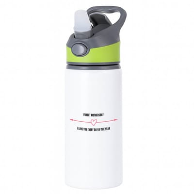 Hacebo® - forget mothersday I love you every day of the year waterfles met rietje groen - Mama - elke dag houden van je moeder - liefste moeder - verjaardag - cadeau - kado - bedankje - geschenk - water fles - 650ML