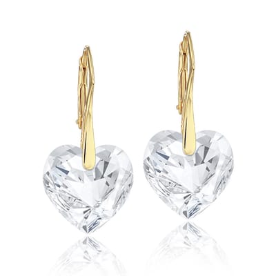 Montebello Oorbellen Noor HG53 - Swarovski Hart - 925 Zilver Verguld - Ø14mm - 30mm