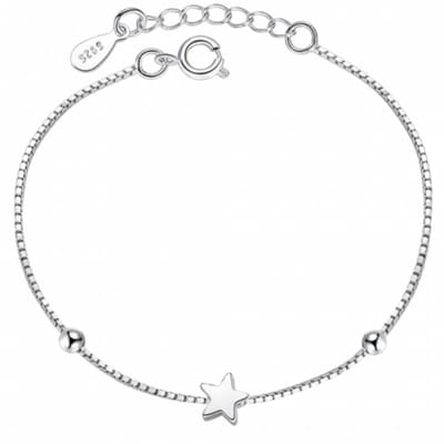 Zilveren enkelsieraad ster-bolletje kinderen 17-18 cm - Charme Bijoux