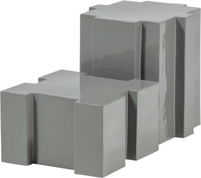 WOOOD Jasmir Bijzettafels - Metaal - Grijs - Set Van 2