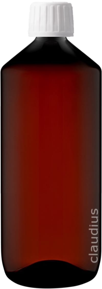 Lege Plastic Fles 500 ml amber met Witte verzegeldop - set van 10 stuks